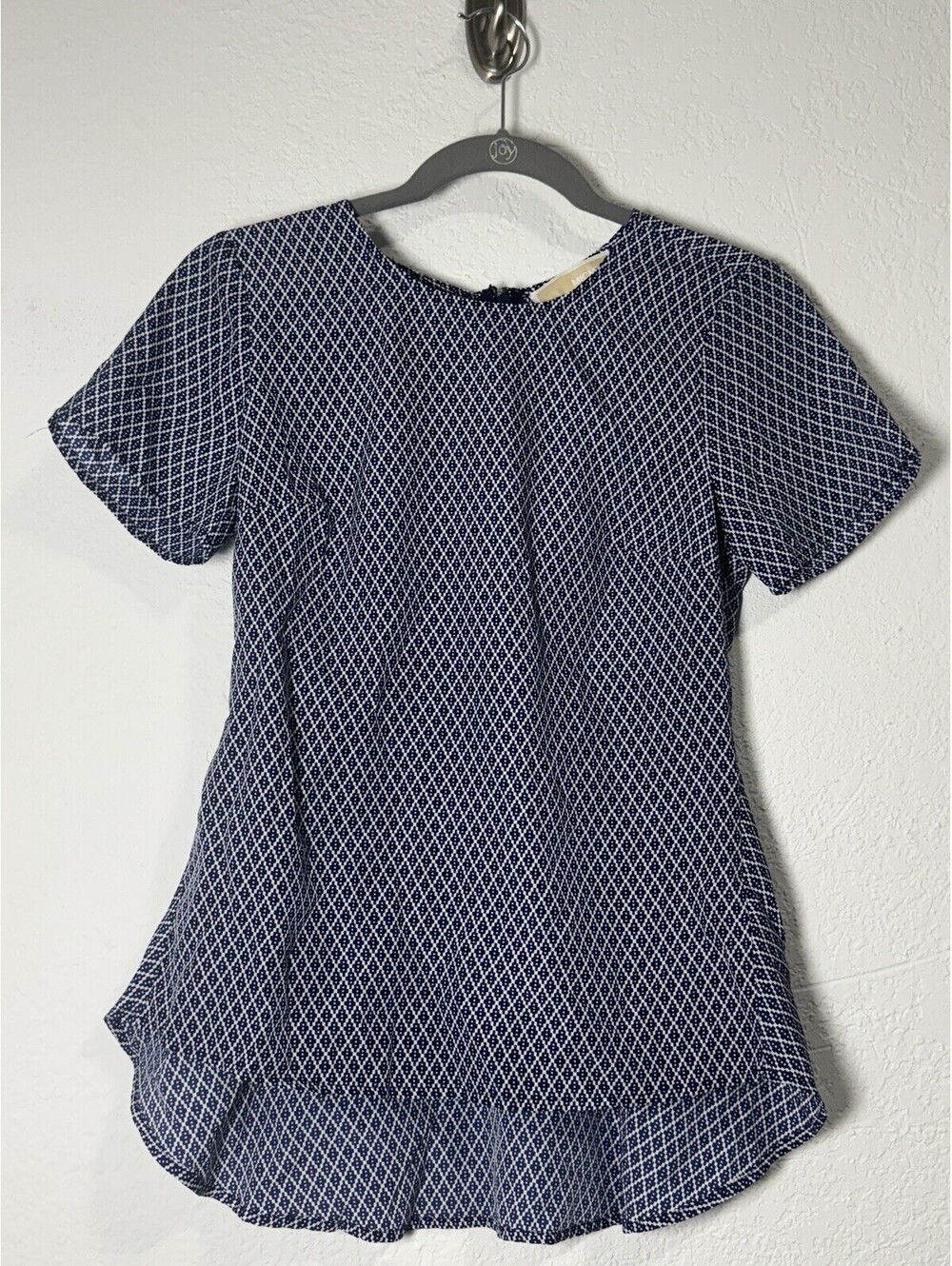 MICHAEL Michael Kors Size XS Women's Blue White Print Short Sleeve Top